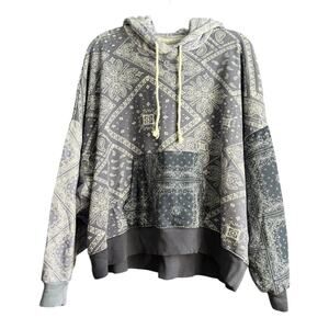 American Eagle Outfitters Blue Paisley Hoodie